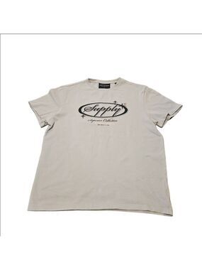 Men's Supply & Demand Short Sleeve Tee M Light Gray with Black & White Graphic